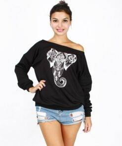 Women’s Elephant Printed One Shoulder Sweatshirt FASHION & STYLE Sweaters & Sweatshirts a559b87068921eec05086c: 1|10|11|12|2|3|4|5|6|7|8|9
