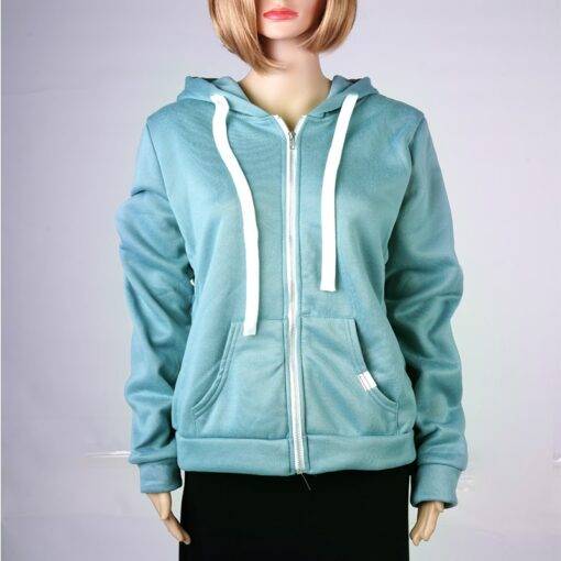 Women’s Pastel Color Zipper Hoodie FASHION & STYLE Sweaters & Sweatshirts cb5feb1b7314637725a2e7: Black|Blue|Burgundy|Pink