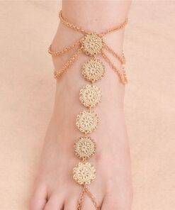 Carved Metal Coins Anklet Anklets JEWELRY & ORNAMENTS 8d255f28538fbae46aeae7: Gold|Silver 