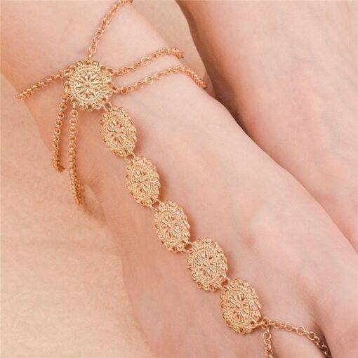 Carved Metal Coins Anklet Anklets JEWELRY & ORNAMENTS 8d255f28538fbae46aeae7: Gold|Silver
