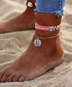 Women’s Vintage Knitted Cotton Anklet Anklets JEWELRY & ORNAMENTS cb5feb1b7314637725a2e7: Blue|Pink 