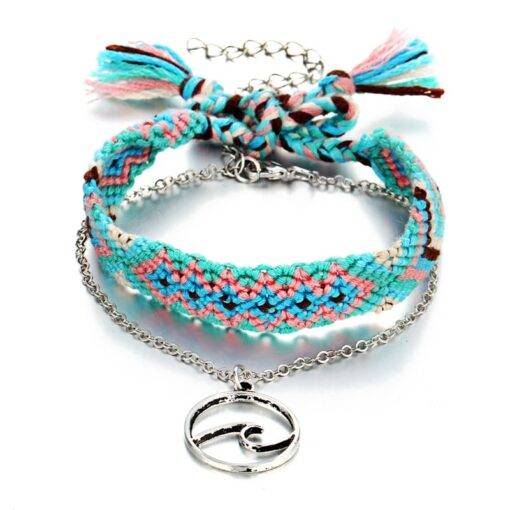 Women’s Vintage Knitted Cotton Anklet Anklets JEWELRY & ORNAMENTS cb5feb1b7314637725a2e7: Blue|Pink