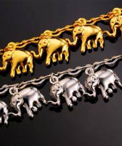 Women’s Anklet With Elephants Anklets JEWELRY & ORNAMENTS ac3392f65400ecd3a7af3c: 18K Gold Plated|Platinum Plated 