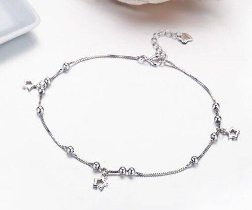 Silver Anklet with Star Charms Anklets JEWELRY & ORNAMENTS Brand Name: windshow