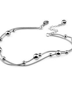 Double Chain Silver Anklet Anklets JEWELRY & ORNAMENTS Fine or Fashion: Fashion