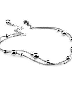 Double Chain Silver Anklet Anklets JEWELRY & ORNAMENTS Fine or Fashion: Fashion 