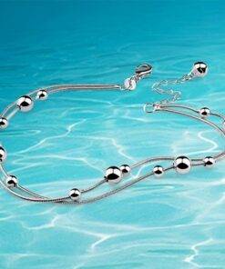 Double Chain Silver Anklet Anklets JEWELRY & ORNAMENTS Fine or Fashion: Fashion 