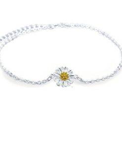 Cute Silver Anklet with Daisy Flower Anklets JEWELRY & ORNAMENTS Fine or Fashion: Fashion 