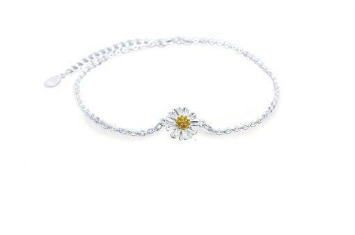 Cute Silver Anklet with Daisy Flower Anklets JEWELRY & ORNAMENTS Fine or Fashion: Fashion