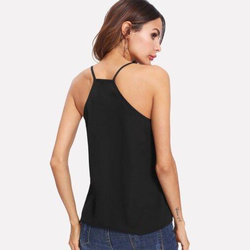 Women’s Pearl Beaded Cami Top Camisoles & Thermals FASHION & STYLE cb5feb1b7314637725a2e7: Black