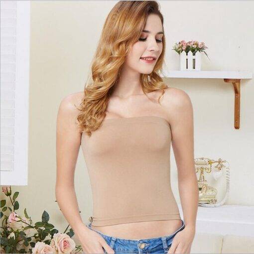 Cute Summer Strapless Seamless Cotton Women’s Top Camisoles & Thermals FASHION & STYLE cb5feb1b7314637725a2e7: Apricot|Black|Coffee|Purple|Red|White