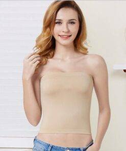 Cute Summer Strapless Seamless Cotton Women’s Top Camisoles & Thermals FASHION & STYLE cb5feb1b7314637725a2e7: Apricot|Black|Coffee|Purple|Red|White 