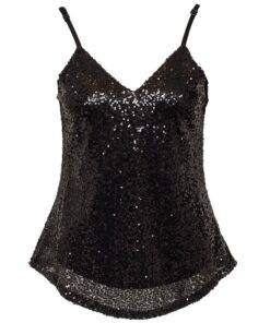 Backless Sequined Party Top Camisoles & Thermals FASHION & STYLE cb5feb1b7314637725a2e7: Black 