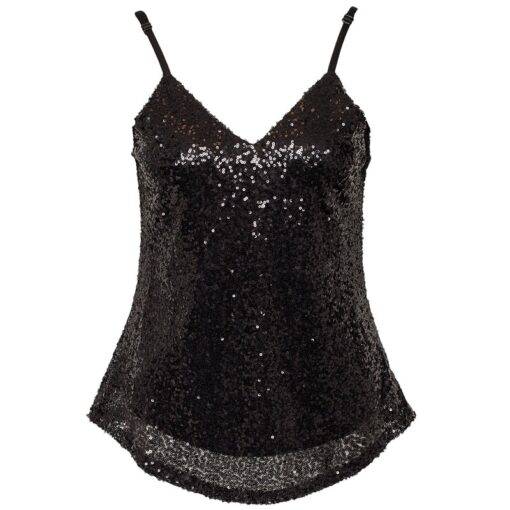 Backless Sequined Party Top Camisoles & Thermals FASHION & STYLE cb5feb1b7314637725a2e7: Black
