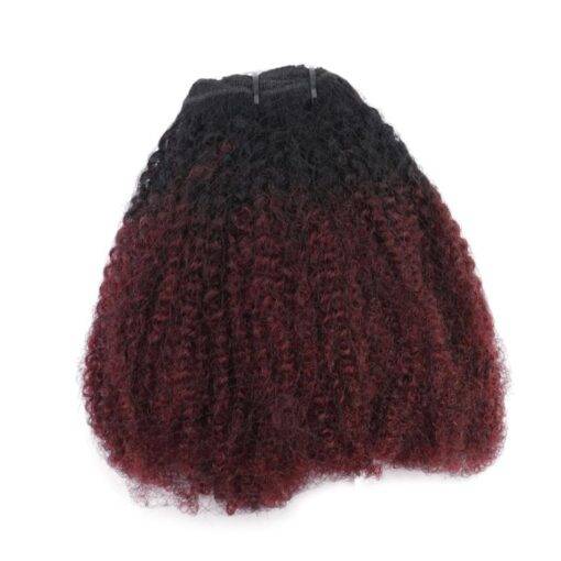 Burgundy Ombre Kinky Curly Clip-In Remy Human Hair Extensions Set BEAUTY & SKIN CARE Hair Extension & Wigs cb5feb1b7314637725a2e7: Burgundy / Black