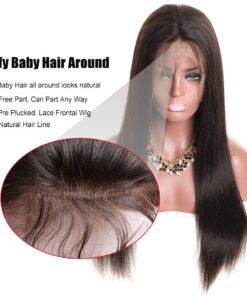 Straight Human Hair Wig with Baby Hair BEAUTY & SKIN CARE Hair Extension & Wigs cb5feb1b7314637725a2e7: Natural color 