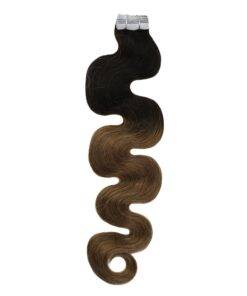 Brown Ombre Body Wave Tape-In Remy Human Hair Extensions Set BEAUTY & SKIN CARE Hair Extension & Wigs cb5feb1b7314637725a2e7: Brown / Black