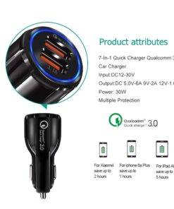 Car 2 Ports USB Charger for Mobile Phone Mobile Accessories PHONES & GADGETS fea2d06800add3f5d13d15: For Andriod Micro, Black|For Andriod Micro, White|For iPhone, Black|For iPhone, White|No Cable, Black|No Cable, White 