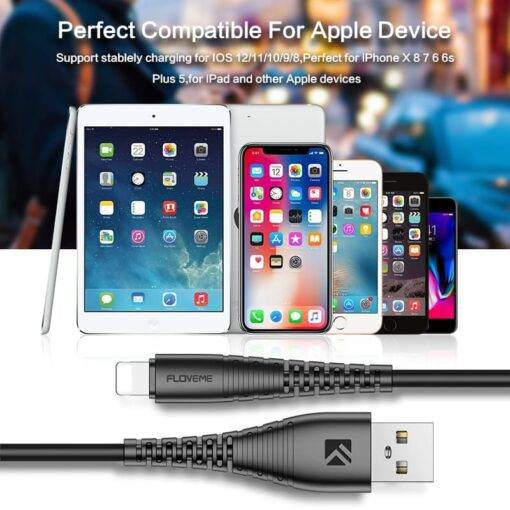 High Tensile Lighting Charging Cable Mobile Accessories PHONES & GADGETS cb5feb1b7314637725a2e7: 1 Pack Black|1 Pack White|2 Pack Black|2 Pack White