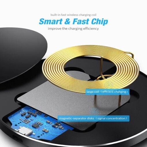 LED Frame Wireless Charger Pad Mobile Accessories PHONES & GADGETS cb5feb1b7314637725a2e7: Black