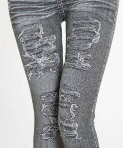Women’s Distressed Denim Leggings FASHION & STYLE Jeans & Jeggings cb5feb1b7314637725a2e7: Gray 