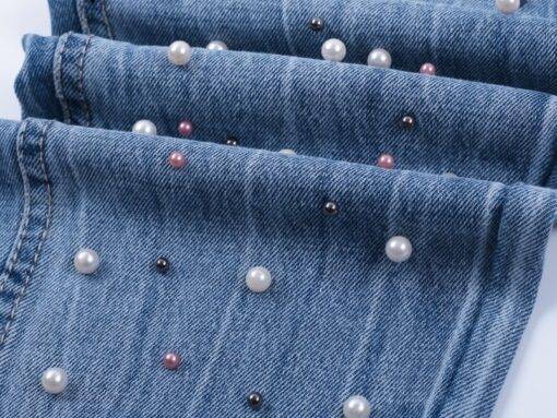 Women’s Pearl Decorated Jeans FASHION & STYLE Jeans & Jeggings cb5feb1b7314637725a2e7: Blue