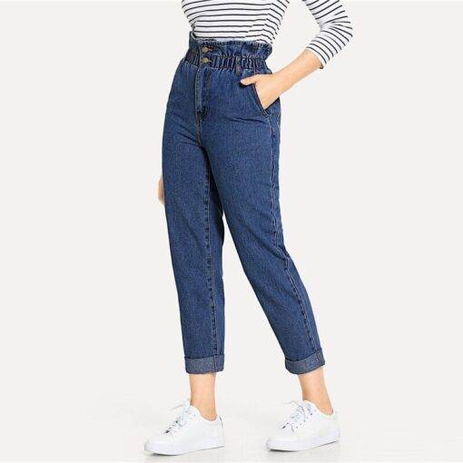 Women’s High Waist Rolled Jeans FASHION & STYLE Jeans & Jeggings cb5feb1b7314637725a2e7: Blue|Dark Blue|Light Blue