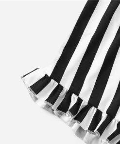 Women’s Cute Black Striped Sleepwear Set FASHION & STYLE Sleepwear cb5feb1b7314637725a2e7: Black 