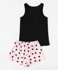 Women’s Cute Style Pajama Set FASHION & STYLE Sleepwear cb5feb1b7314637725a2e7: Black / Pink 