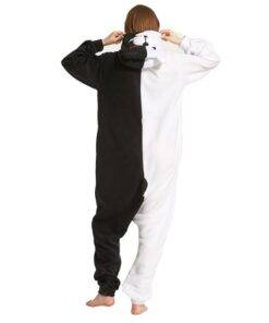 Black and White Fleece Bear Shaped Kigurumi FASHION & STYLE Sleepwear cb5feb1b7314637725a2e7: Black White 