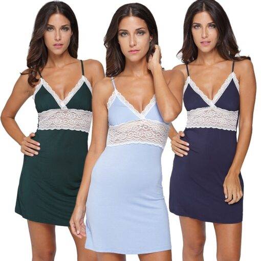 Lovely Summer Sleeveless Lace Women’s Nightgown FASHION & STYLE Sleepwear cb5feb1b7314637725a2e7: Black|Blue|Brown|Dark Blue|Gray|Green|Purple