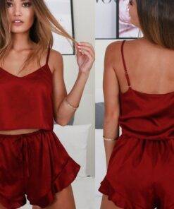 Women’s Silk Pajama Set FASHION & STYLE Sleepwear 6f6cb72d544962fa333e2e: L|M|S|XL 