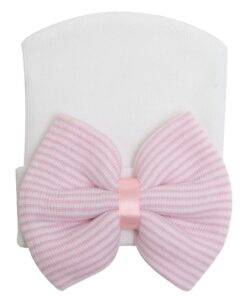 Girl’s Striped Hat With Bow Children & Baby Fashion FASHION & STYLE cb5feb1b7314637725a2e7: Blue|Blue & Pink|Pink|Pink + White|White