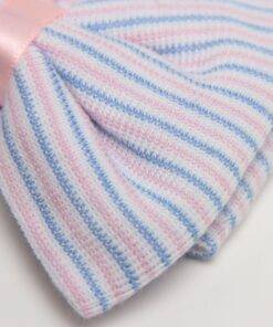 Girl’s Striped Hat With Bow Children & Baby Fashion FASHION & STYLE cb5feb1b7314637725a2e7: Blue|Blue & Pink|Pink|Pink + White|White 