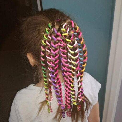 Girl’s Rainbow Elastic Hairband Children & Baby Fashion FASHION & STYLE cb5feb1b7314637725a2e7: Blue|Double Layer|Green|Pink|Purple|Single Layer|Yellow