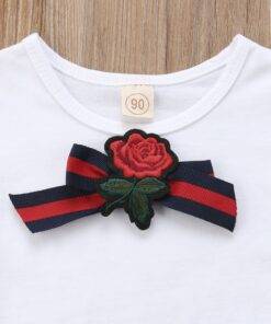 Girl’s Decorated Bow with Flower Skirt Suit Children & Baby Fashion FASHION & STYLE cb5feb1b7314637725a2e7: Red 