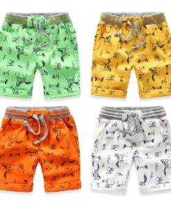 Boys’ Loose Printed Cotton Shorts with Elastic Waist Children & Baby Fashion FASHION & STYLE cb5feb1b7314637725a2e7: Green|Orange|White|Yellow