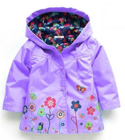 Girl’s Bright Floral Nylon Jacket Children & Baby Fashion FASHION & STYLE cb5feb1b7314637725a2e7: Black|Blue|Dark Blue|Dark Green|Green|Lavender|Pink|Red|Rose Red|Yellow