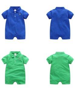 Solid Color Cotton Rompers for Baby Boys with Turn Down Collar Children & Baby Fashion FASHION & STYLE cb5feb1b7314637725a2e7: Dark Blue|Green|Light Blue|Pink|Purple|Red|Yellow 
