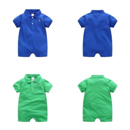 Solid Color Cotton Rompers for Baby Boys with Turn Down Collar Children & Baby Fashion FASHION & STYLE cb5feb1b7314637725a2e7: Dark Blue|Green|Light Blue|Pink|Purple|Red|Yellow