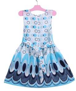 Cute Girl`s Peacock Print Bow Belt Dress Children & Baby Fashion FASHION & STYLE cb5feb1b7314637725a2e7: 1|2|3 
