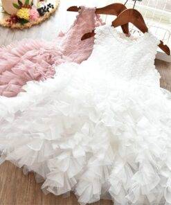 Baby Girl’s Ruffled Ball Gown Dress Children & Baby Fashion FASHION & STYLE cb5feb1b7314637725a2e7: Pink|White 