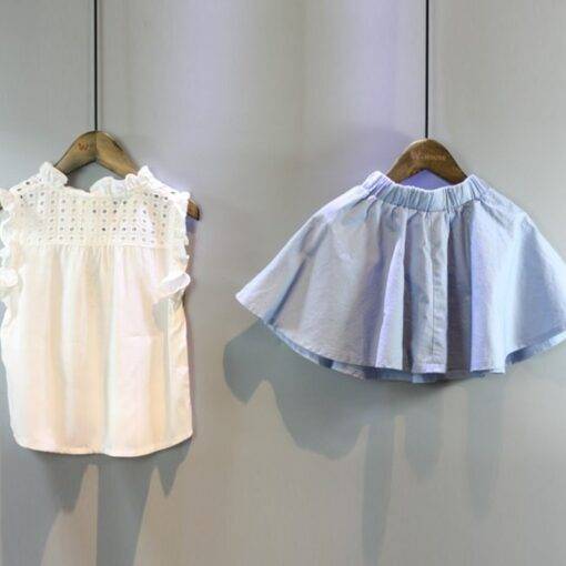 Vintage Girl’s Lace Summer Suit Children & Baby Fashion FASHION & STYLE cb5feb1b7314637725a2e7: Multi|Sky Blue|White