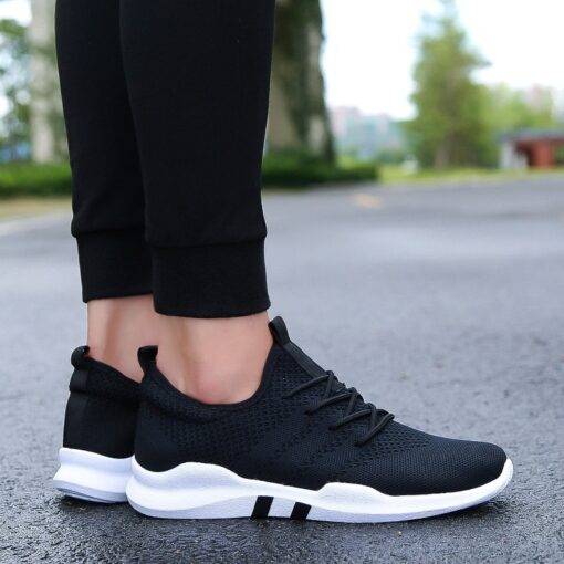 Women’s Breathable Lace-Up Sneakers SHOES, HATS & BAGS Sports Shoes & Floaters cb5feb1b7314637725a2e7: Black|Black and White|Gray|White