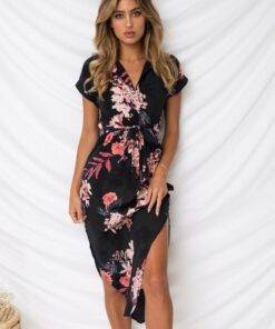 Women’s V-Neck Floral Printed Dress Dresses & Jumpsuits FASHION & STYLE cfdbfa8f2eee5a32e451dc: 1|10|2|3|4|5|6|7|8|9