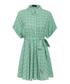 Cotton Light Green Plaid Dress Dresses & Jumpsuits FASHION & STYLE 6f6cb72d544962fa333e2e: L|M|S