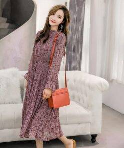 Women’s Vintage Style Floral Print Dress Dresses & Jumpsuits FASHION & STYLE cb5feb1b7314637725a2e7: Peach|Wine Red 