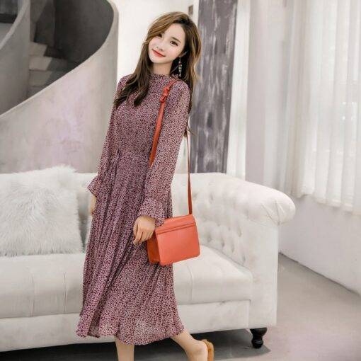 Women’s Vintage Style Floral Print Dress Dresses & Jumpsuits FASHION & STYLE cb5feb1b7314637725a2e7: Peach|Wine Red