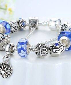 Women’s Crown Silver Charm Bracelet Bracelets & Bangles JEWELRY & ORNAMENTS Pearls & Gemstones cb5feb1b7314637725a2e7: Black|Blue|Pink|Yellow 