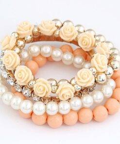 Multilayer Beaded Bracelet Bracelets & Bangles JEWELRY & ORNAMENTS Pearls & Gemstones cb5feb1b7314637725a2e7: Black|Blue|Green|Orange|Rose|White 